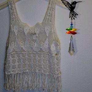 Vivid Collection | Crochet Tank Top | White